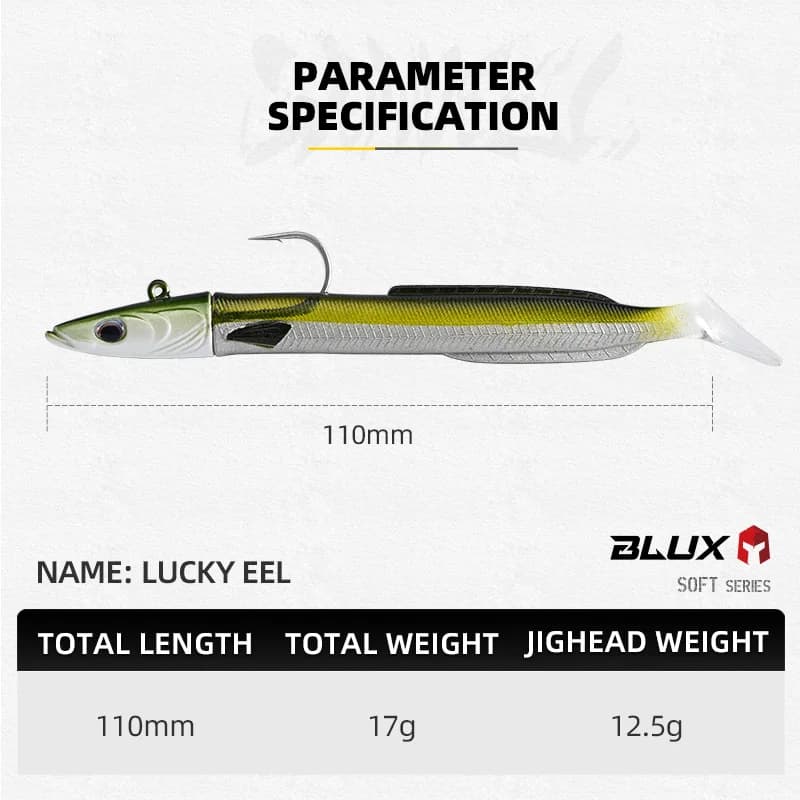 Leurre souple sandeel vibrant 11cm 17g pour pêche en mer leurre souple à tête plombée