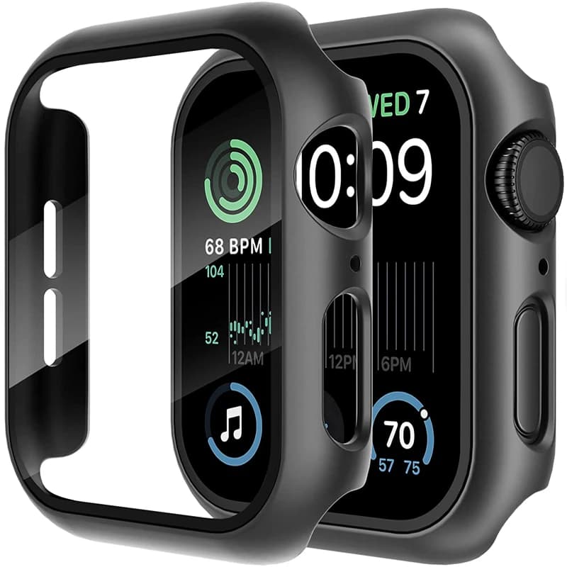 Protection verre trempé + coque pour Apple Watch série 9 8 7 6 SE 5 - Accessoire étanche et résistant