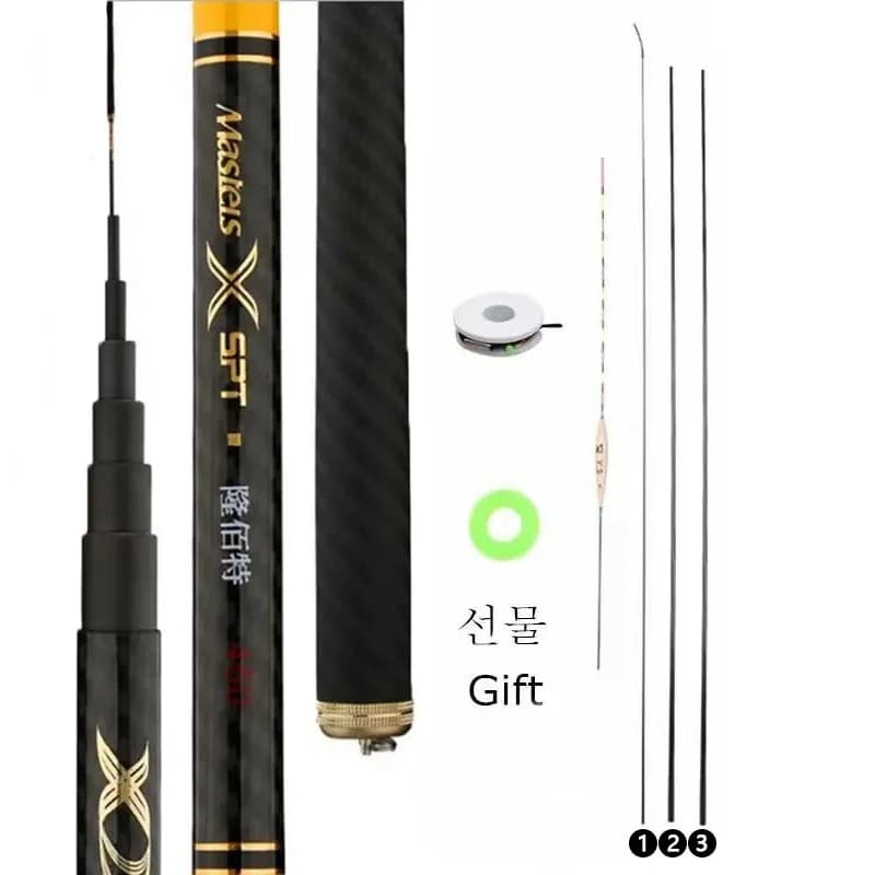 Canne télescopique stream fishing super légère 3.6m à 8m carbone haute densité pour eau douce