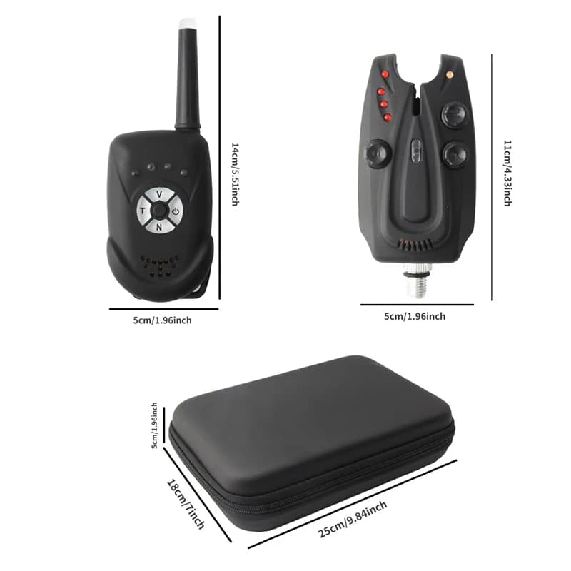 Kit d'alarme de touche sans fil 1+2 pour carpe - Contrôle de sensibilité et indicateur LED pêche nocturne