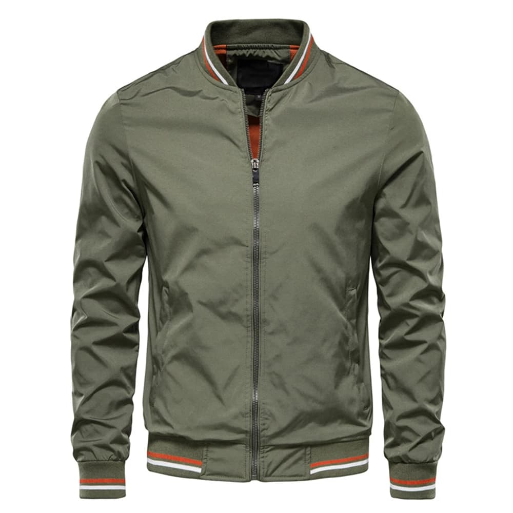Bomber de pêche noir pour homme - Veste baseball slim fit printemps été automne qualité premium