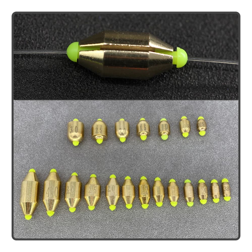 5 plombs creux en cuivre rapides pour pêche au lancer longue distance et contre-pêche