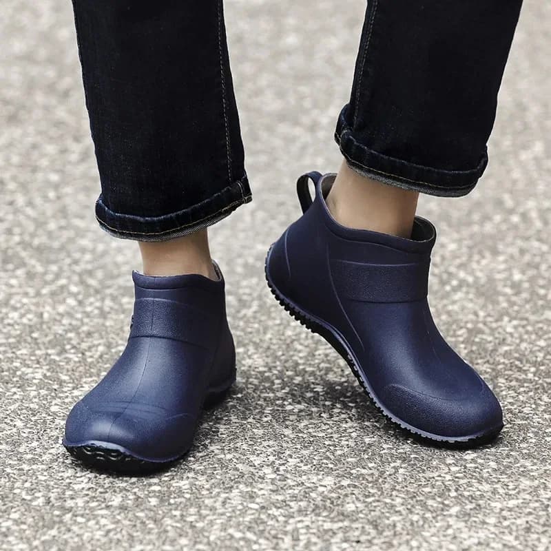 Chaussures pluie homme bottes courtes tendance mode antidérapantes travail cuisine pêche extérieur caoutchouc