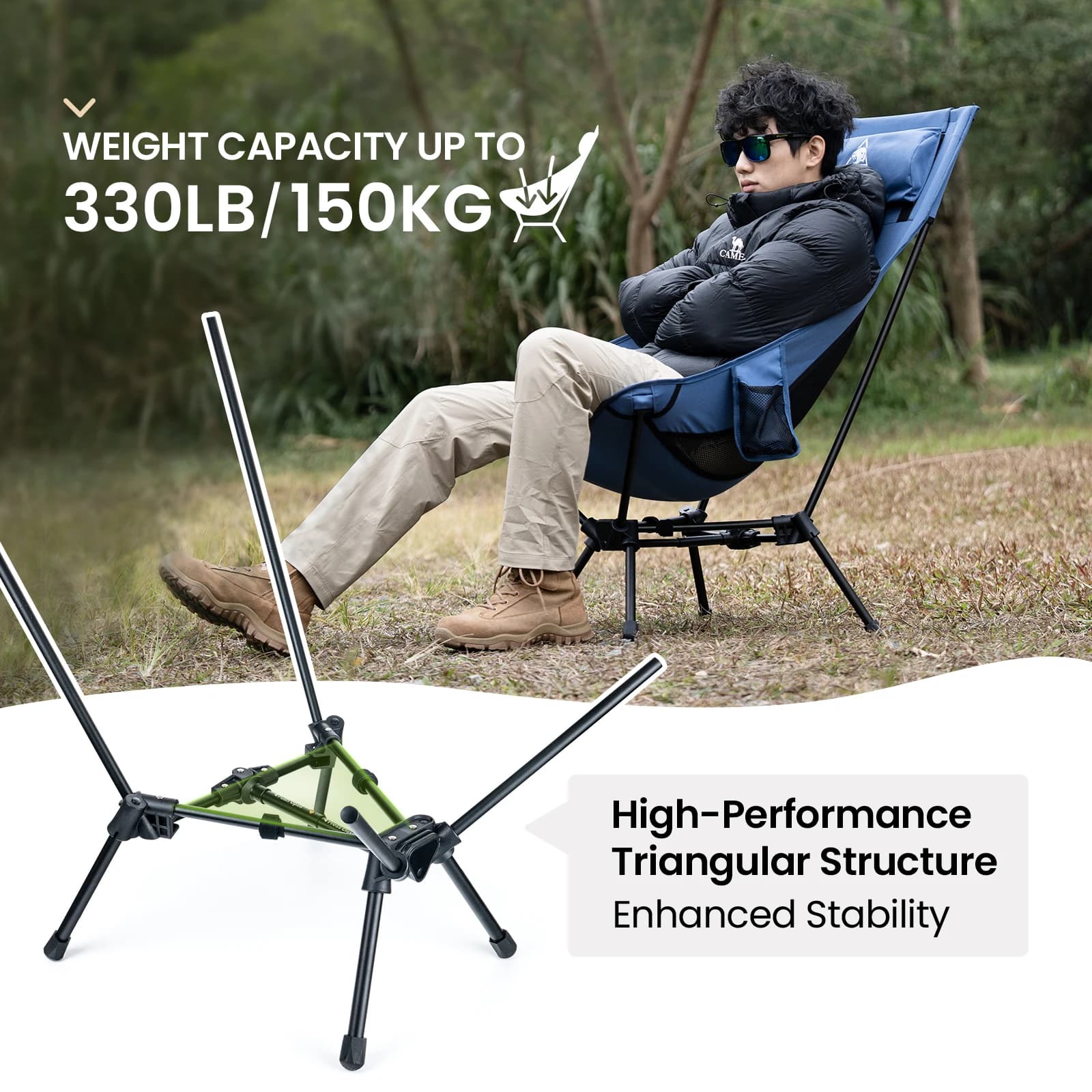 Fauteuil camping OneTigris Tigerblade haut dossier relaxant pliant pêche randonnée plage jardin