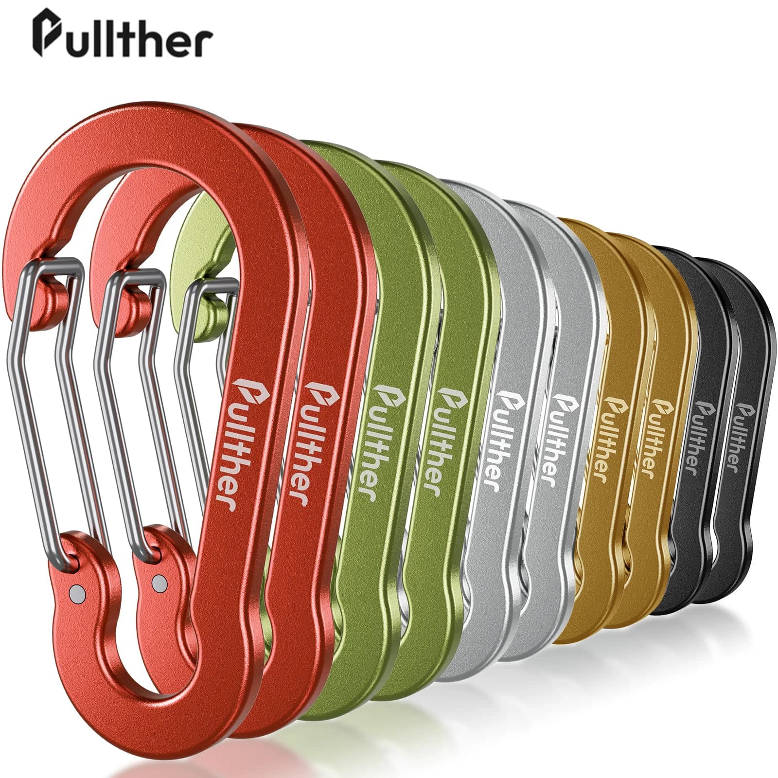 Mousqueton de pêche en aluminium 5 cm D-ring, accessoire multi-outils pour équipement de camping et voyage