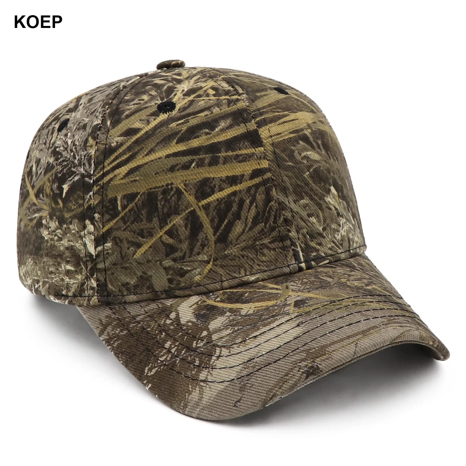Casquette snapback camouflage roseaux KOEP pour pêche - Design feuilles de massette