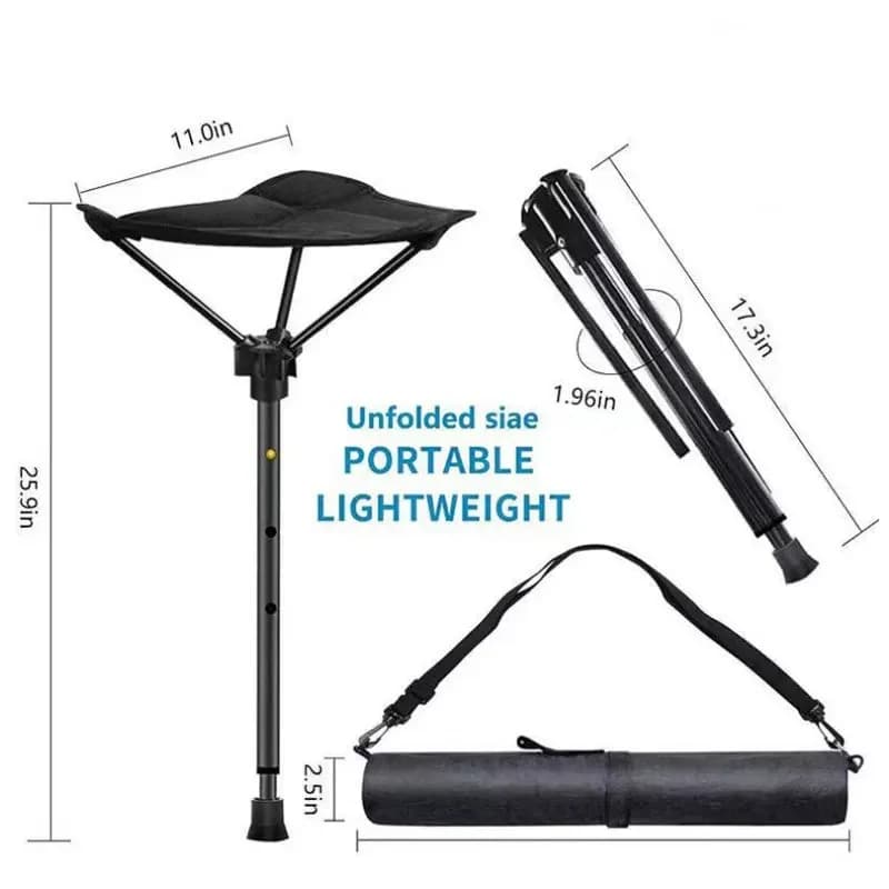 Tabouret pliant télescopique réglable pêche camping léger chaise haute monopode portable nouveau