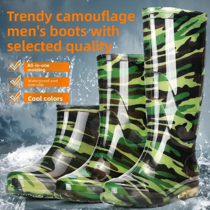 Bottes de pêche camouflage mi-mollet pour approche discrète du poisson en eau douce