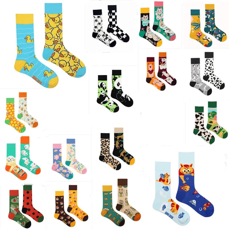 Chaussettes unisex originales motifs animaux AB Tide - cadeau anniversaire coloré chat chien koala vache