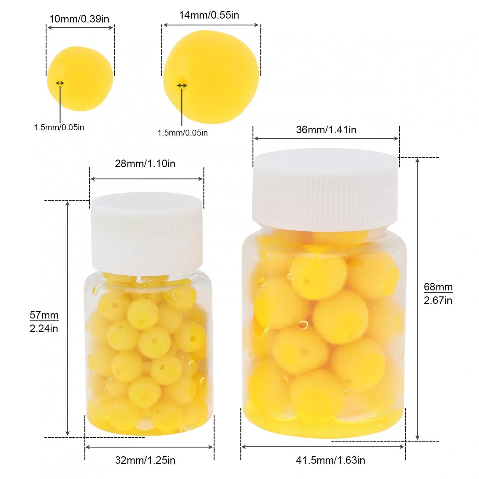 30 pièces maïs flottant simulé 10mm 14mm aromatisé appât souple pour carpe et truite avec trou