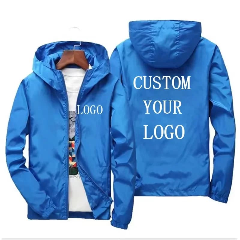 Veste personnalisable unisexe avec logo sur mesure - Windbreaker léger pour pêche et vêtement promotionnel