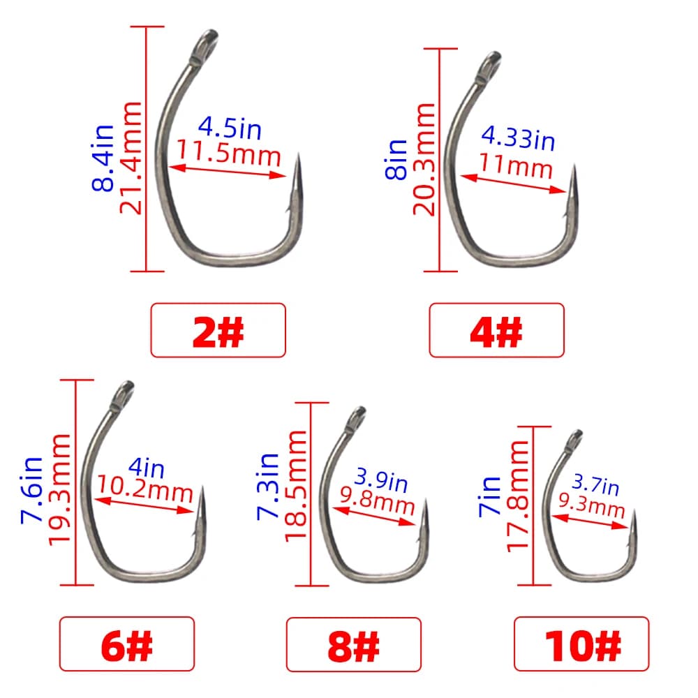 15 hameçons pour carpe PTFE micro-barbelés acier carbone - modèles X917 haute performance