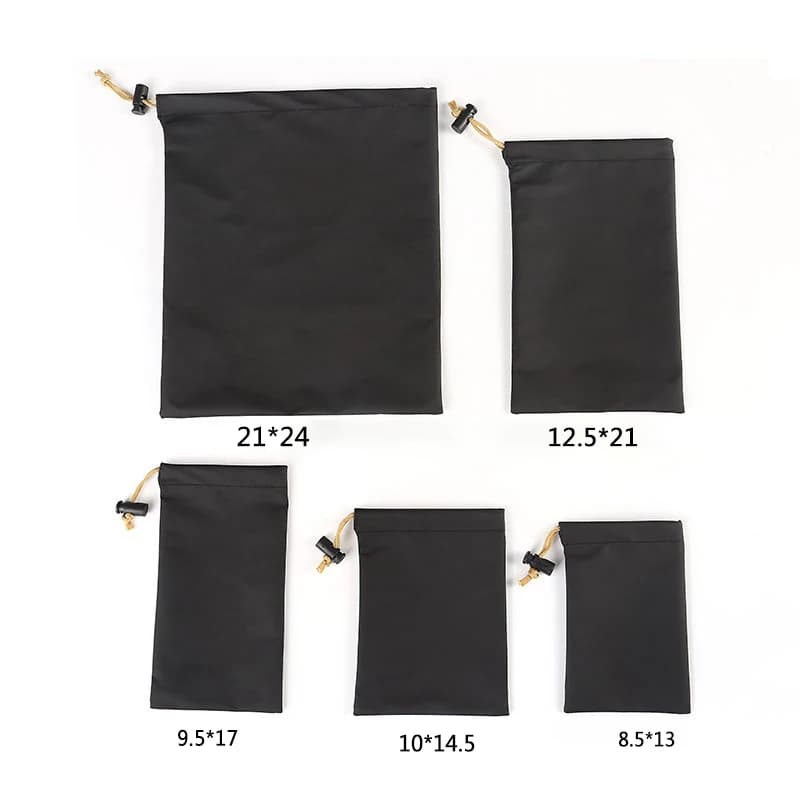 2 sacs étanches en cuir PU pour casque audio pêche avec cordon de serrage protection