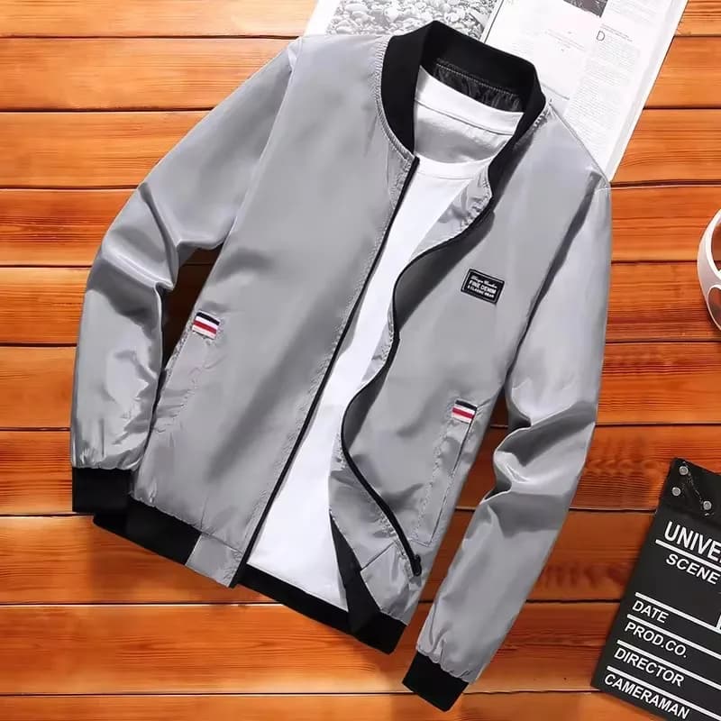 Veste bomber homme printemps à col baseball zippée - Coupe régulière tendance et chic pour vent léger