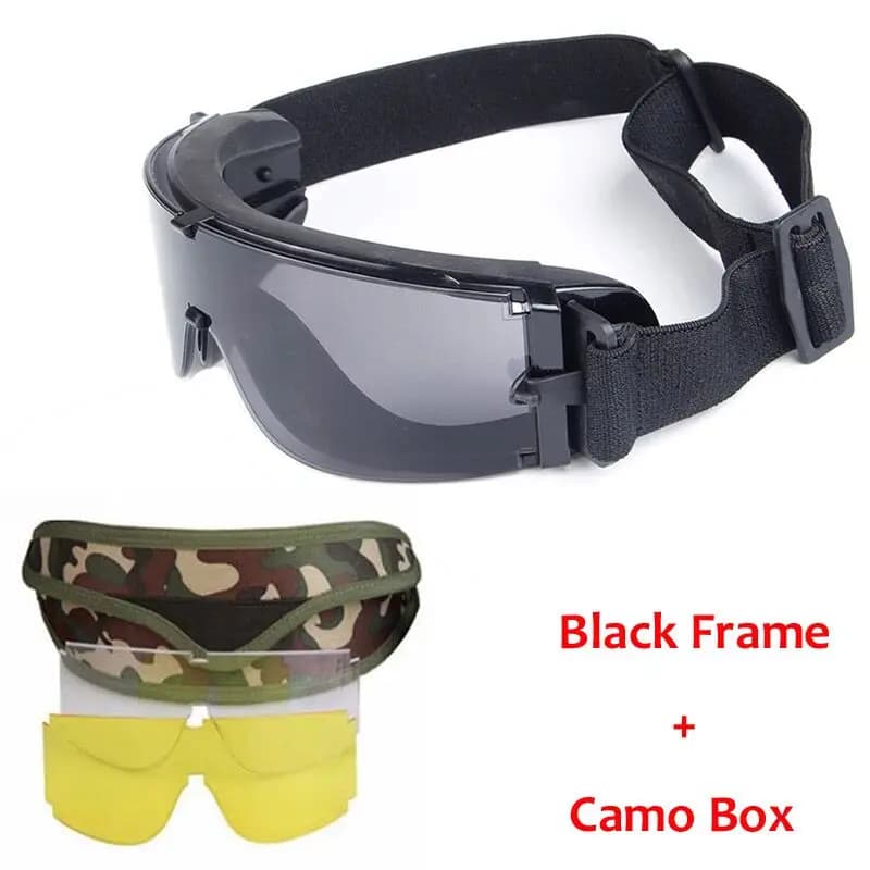Lunettes tactiques forces spéciales X800 anti-explosion pour wargame, chasse et pêche extrême
