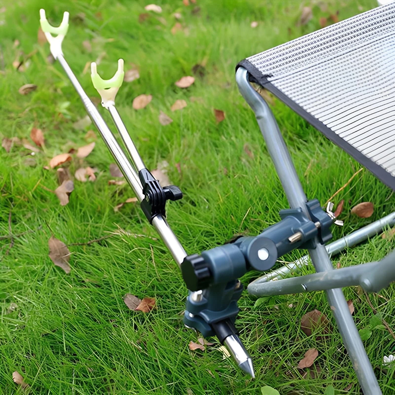 Support de canne universel réglable 360° pour fixation sur chaise de pêche tout modèle ajustable facile