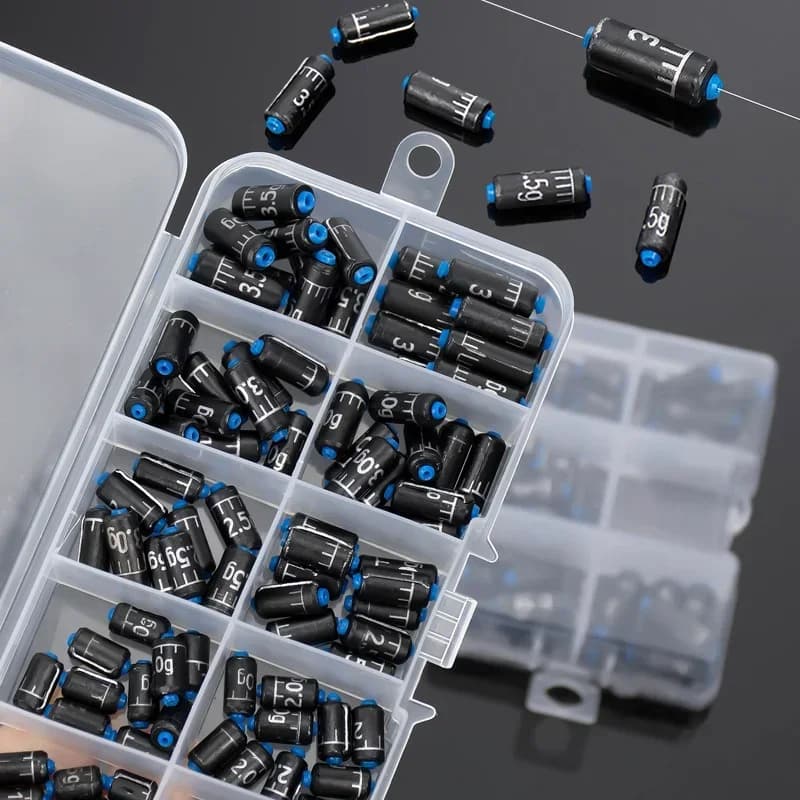 Set de plombs de pêche 50/100 pièces avec balance - Accessoires pêche plomb cuir pendentif