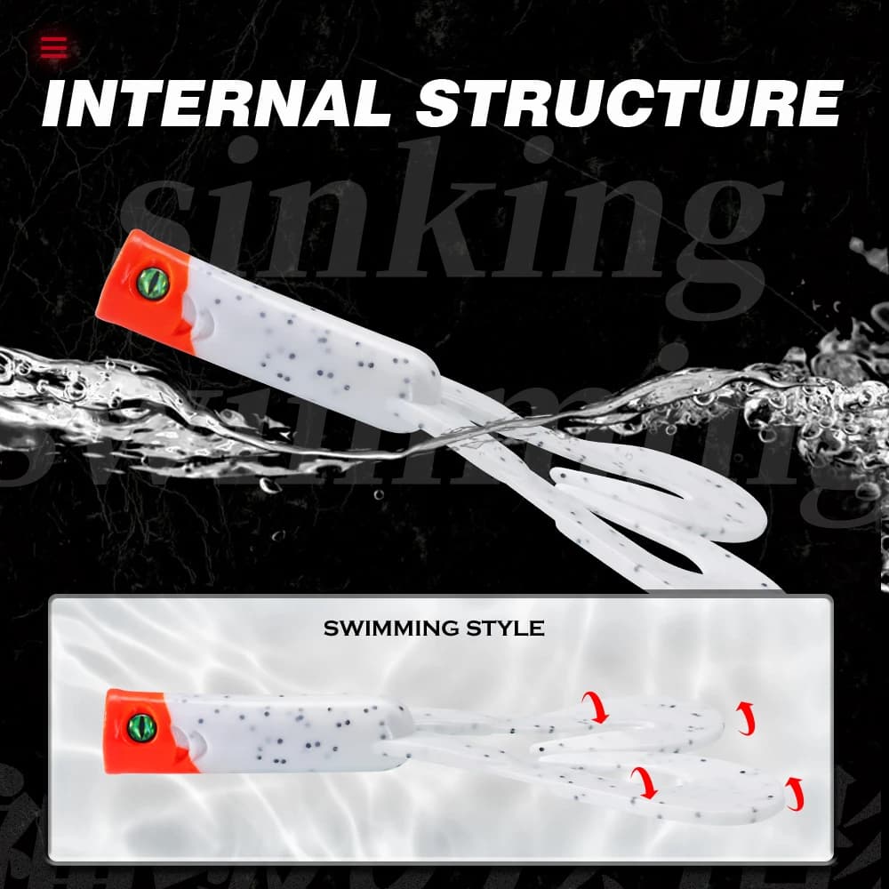 Leurre souple Twin Tail 145mm à 175mm - Leurre silicone pour pêche du brochet sandre et perche spinning