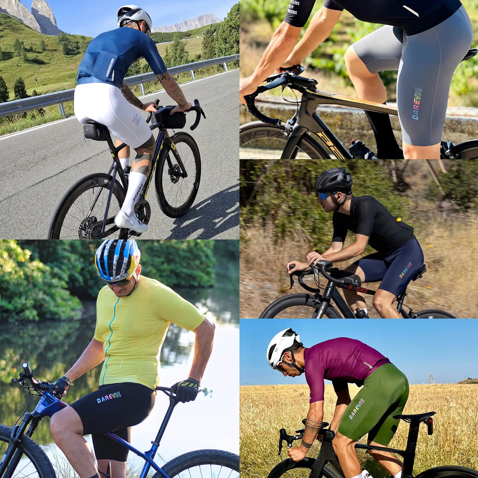 Cuissard cycliste DAREVIE Seamless 4.0 avec pad ELASTIC-INTERFACE - Shorts de vélo homme à grip diamant pour performance