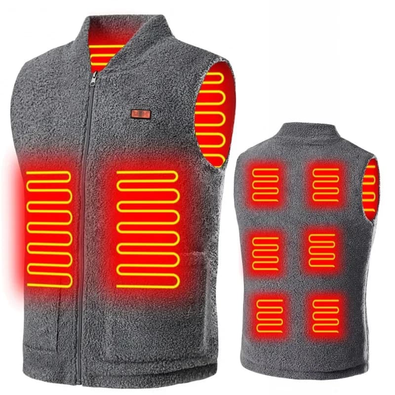 Veste chauffante USB hiver 3 vitesses - Gilet auto-chauffant lavable pour pêche et sports outdoor par temps froid