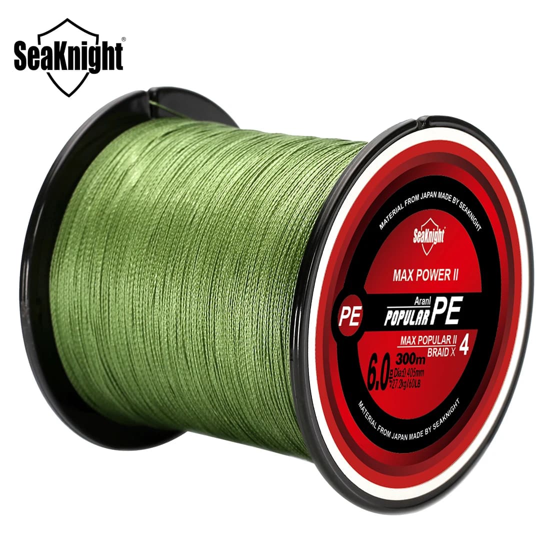 Fil pêche SeaKnight TriPoseidon 4 brins PE tressé 300M 8-60LB multifilament lisse pour carpe