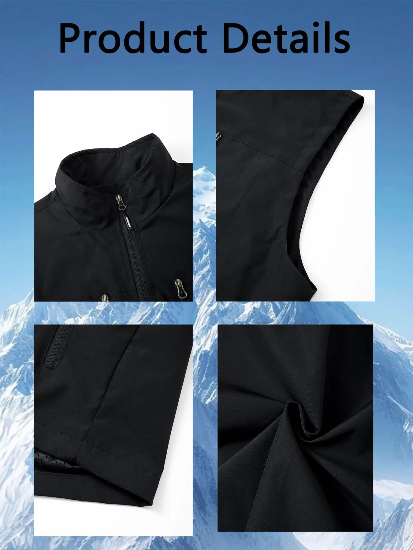 Veste homme travail pêche avec multiples poches zippées pour randonnée automne et sport extérieur