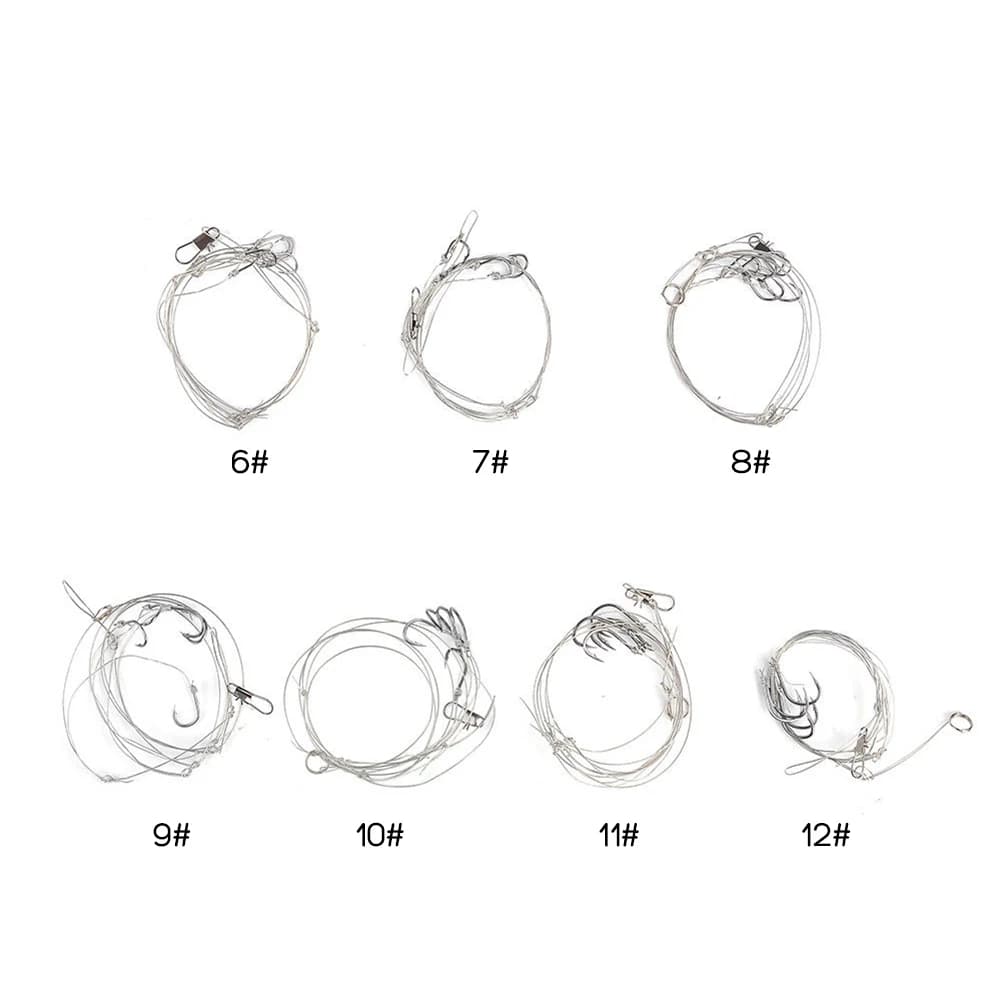 Hameçons acier carbone avec 5 petits hameçons montés sur bas de ligne pour pêche au vif et appâts