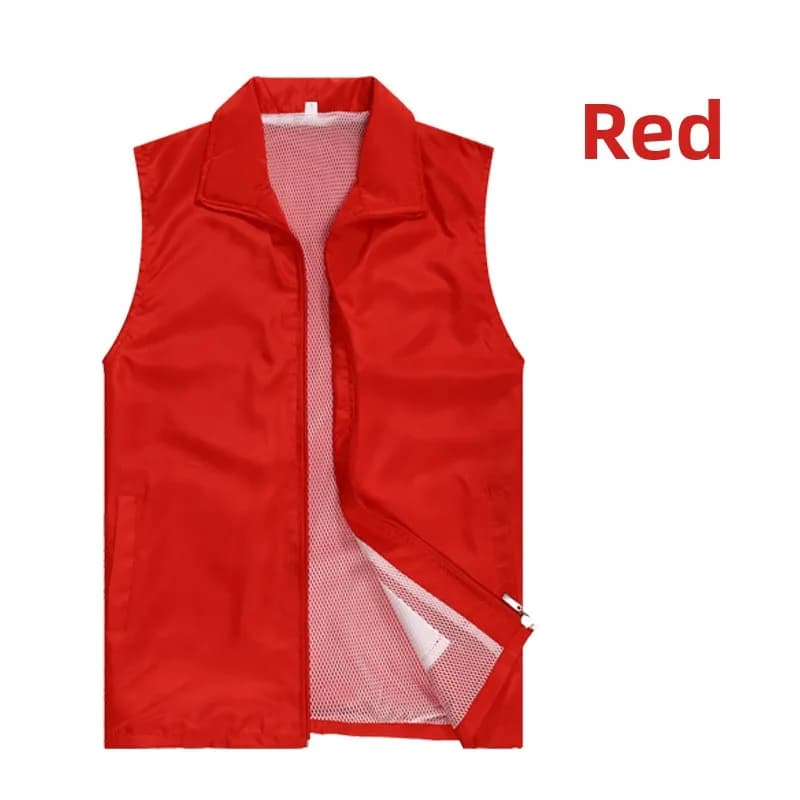 Veste double couche personnalisable bénévoles travail publicité événements logo imprimé maille coupe droite polyester