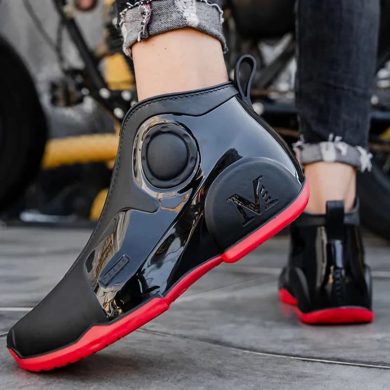 Chaussures de pluie homme fashion pêche extérieur étanches anti-dérapantes résistantes semelle épaisse