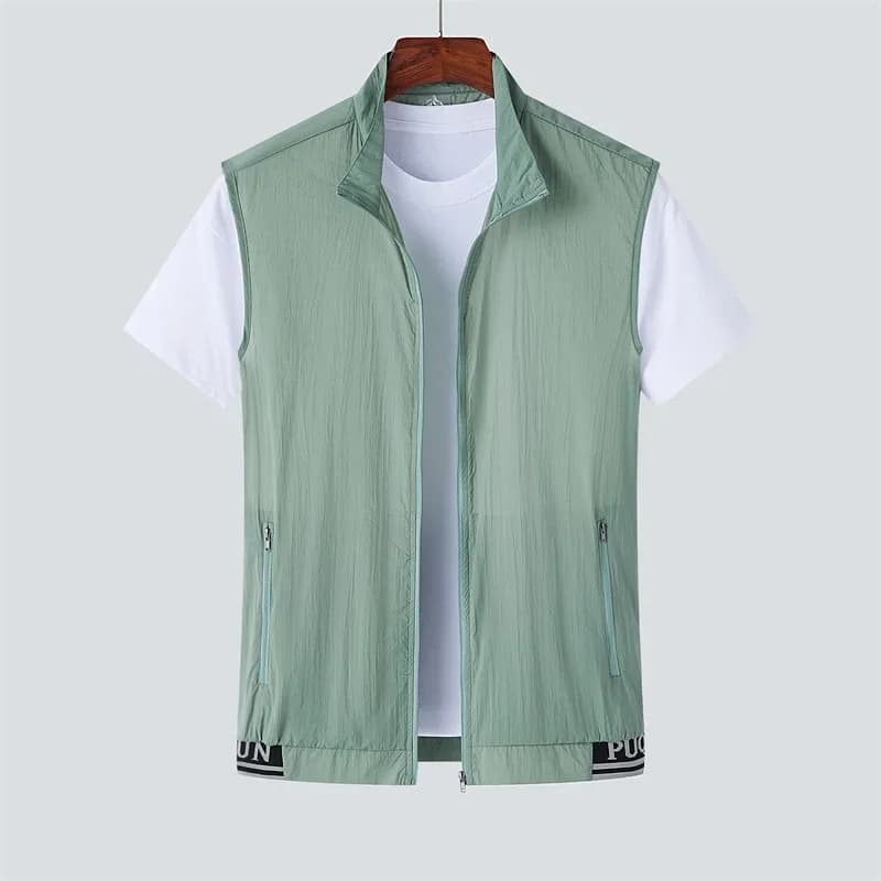 Débardeur homme sport été ultra léger anti-UV séchage rapid veste sans manches pêche