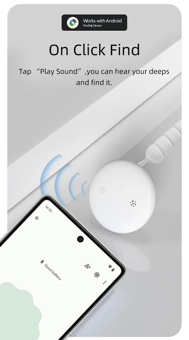 Tracker anti-perte Android - Compatible Google Find My, étanche, pour clés, portefeuille et animaux