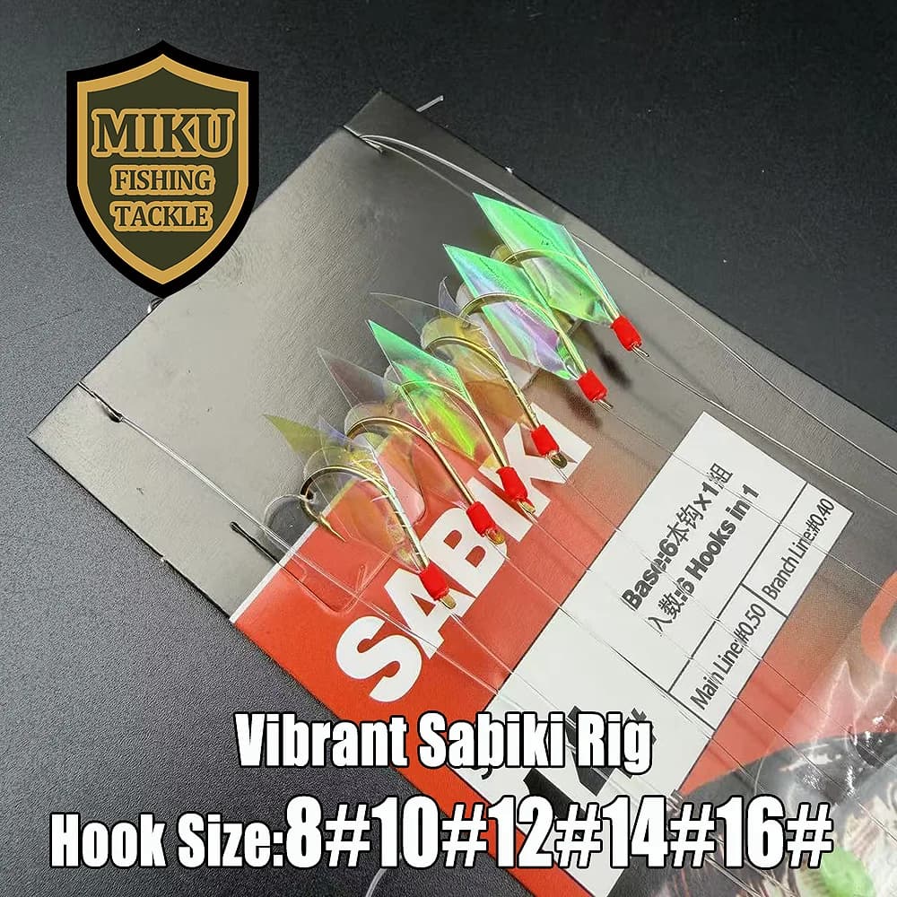 5 Pack Vibrant Sabiki Rig - Appâts lumineux colorés pour pêche au maquereau efficace en mer