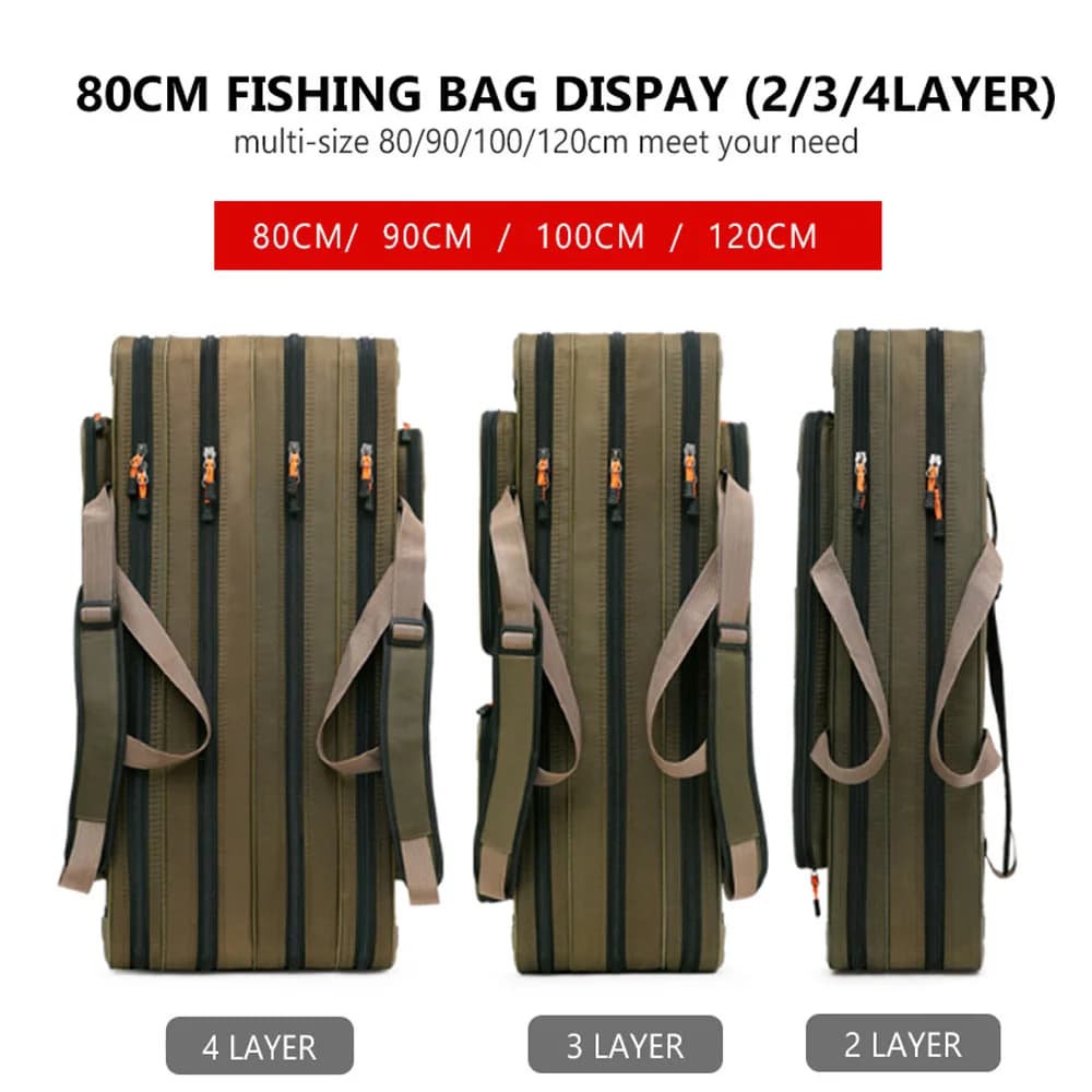 Boîte à cannes pêche 2-4 couches ajustable légère pour transport et rangement leurres eau douce/salée