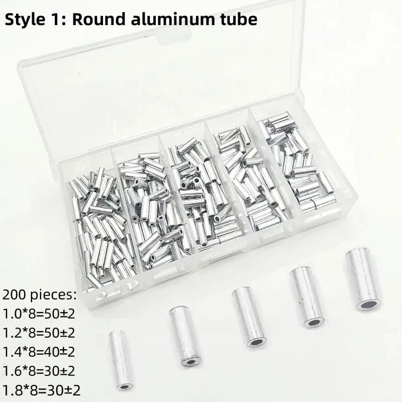 Manchons aluminium pour sertir les lignes de pêche, tube et connecteurs, lot de 150 à 200 pièces accessoires