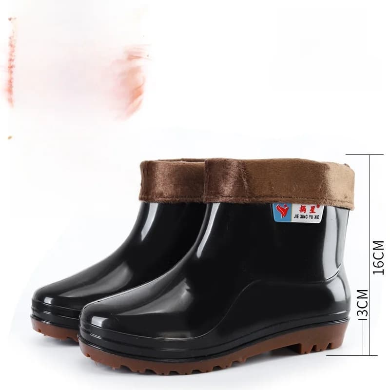 Bottes de pluie courtes homme épaisses et résistantes - Chaussures de travail imperméables pour chantier et protection