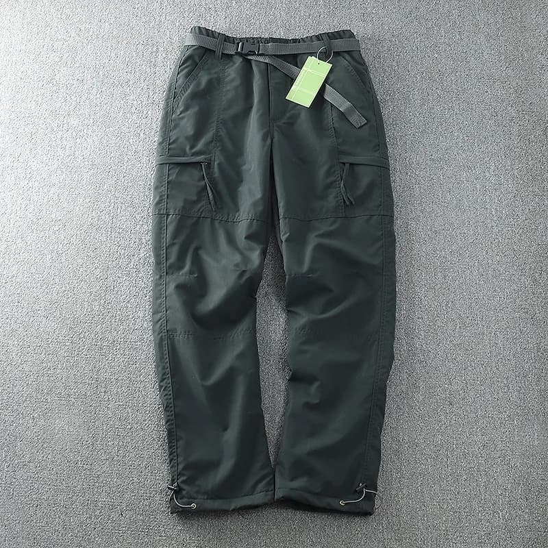 Pantalon homme imperméable coupe-vent polaire hiver droit poches multiples outdoor décontracté
