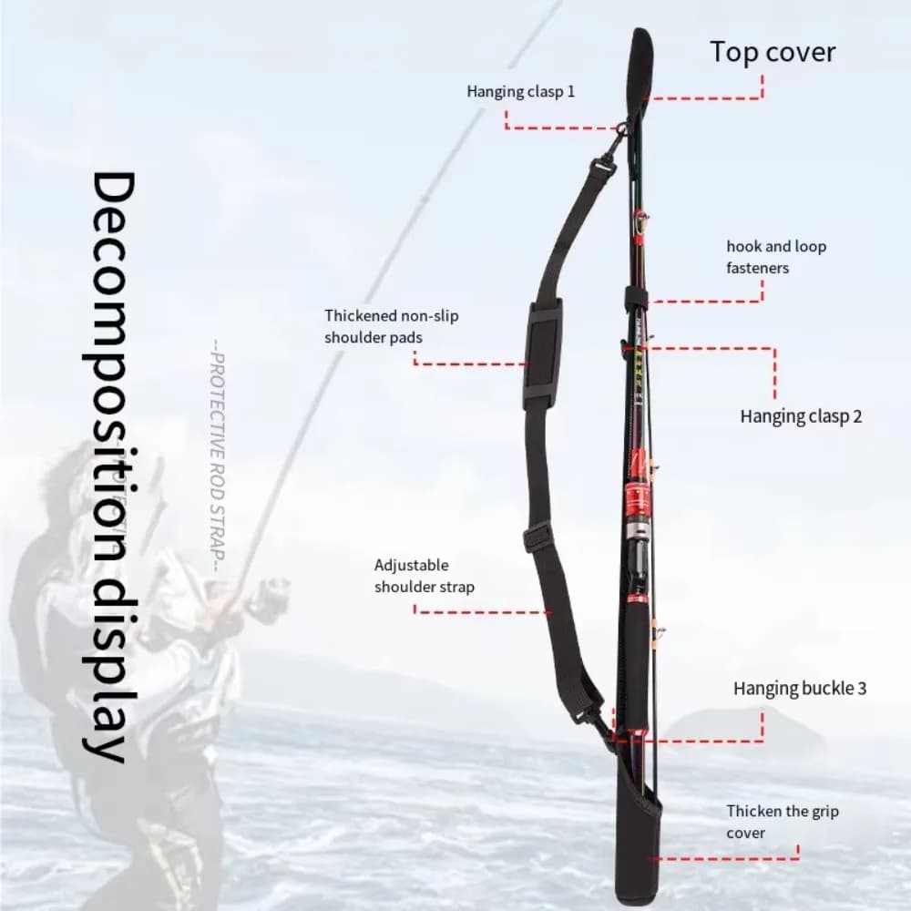 Sac de transport réglable pour cannes à pêche - Ceinture épaule portable protection