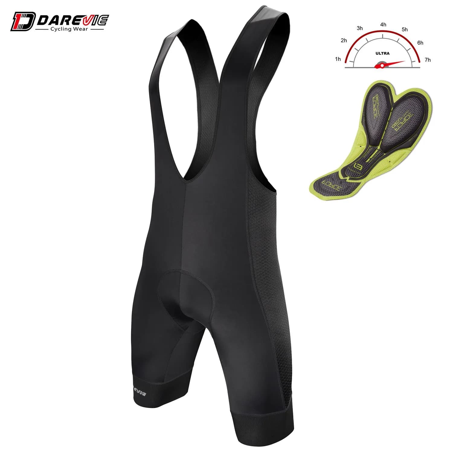 Cycling bib shorts homme gel 3D 6h descente pro - short vélo respirant grip 7cm darevie