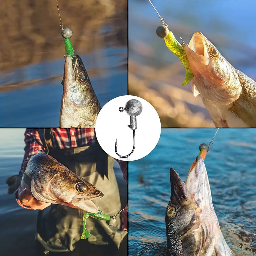 Têtes de jig round head MrLurion 30 pièces 1g-28g - hameçons pour leurres souples et crank fishing
