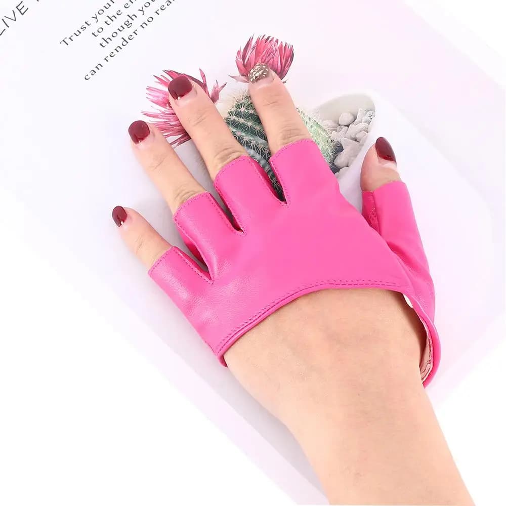 Gants demi-paume en cuir PU pour pêche, accessoires vêtements spectacle et manipulation précise équipement