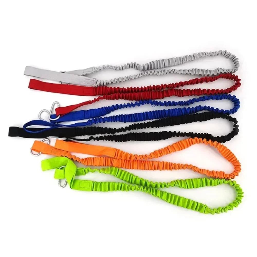 Laisse élastique pour pagaie de kayak et canne à pêche - Longe enroulée avec mousqueton de sécurité