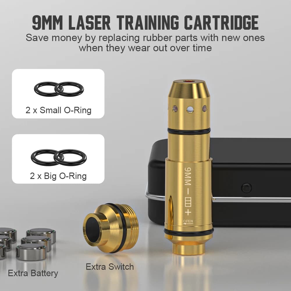 Cartouche d'entraînement laser 9mm pour pistolet - Accessoire pêche et chasse tir à sec