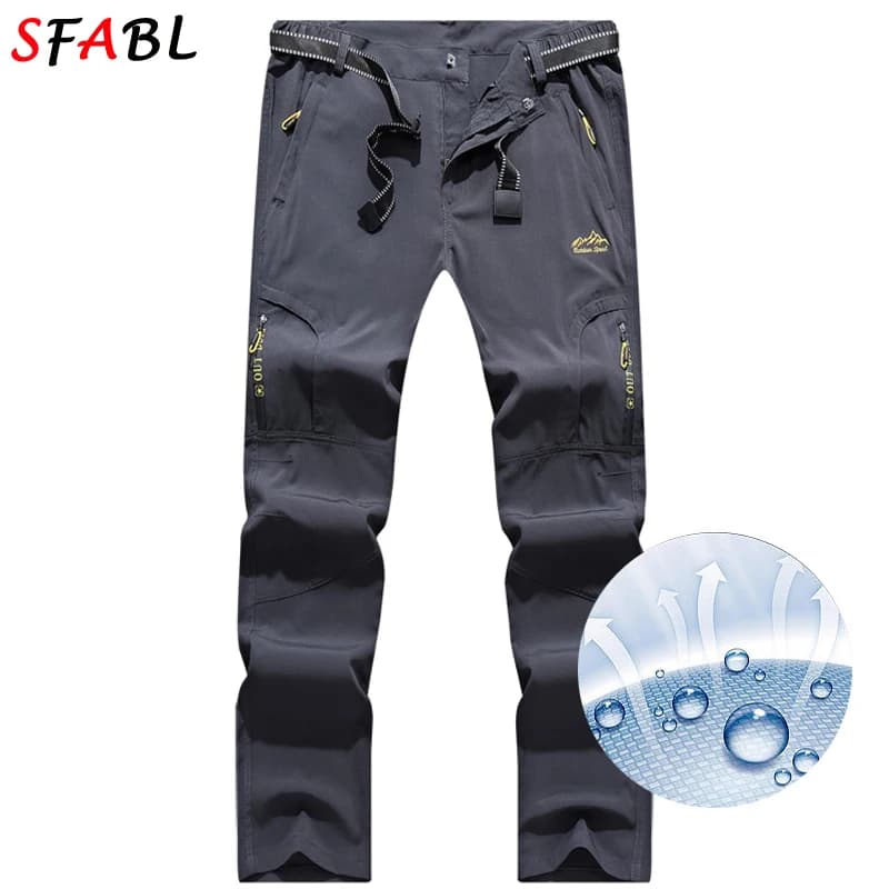 Pantalon pêche été stretch imperméable 5XL séchage rapide - Léger technique poches zippées homme