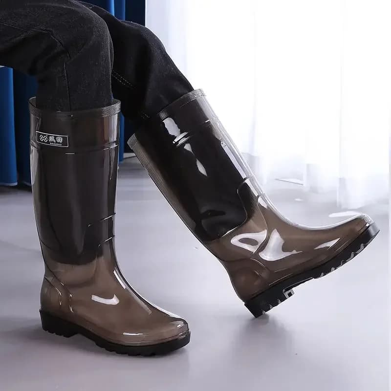 Chaussures homme PVC imperméables anti-dérapant bottes pluie mocassins jardin résistant pêche 2025