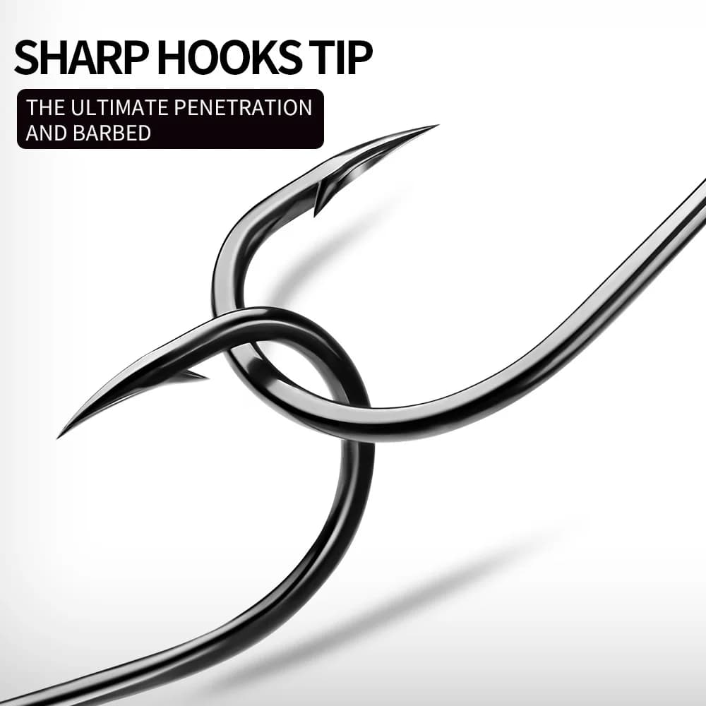 Hameçons mer haute résistance PROBEROS 10PCS acier carbone pour pêche gros poissons grande profondeur