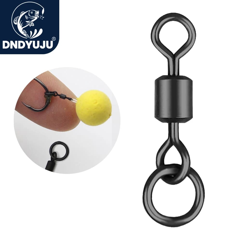 DNDYUJU 50 à 100 pièces émerillons pêche carpe noir mat, accessoires pour montage Chod Hair et Ronnie Rig