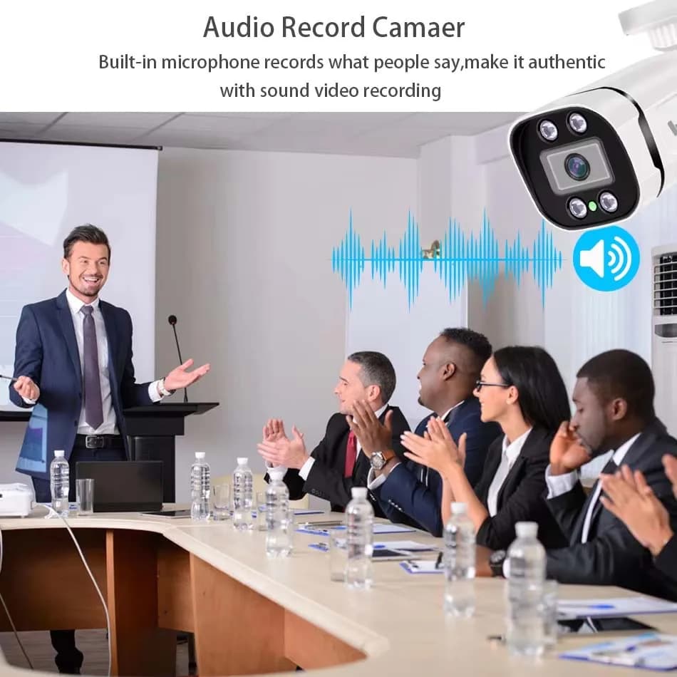 Caméra surveillance POE 4K ONVIF audio 4MP 5MP 8MP vision nocturne étanche balle sécurité NVR