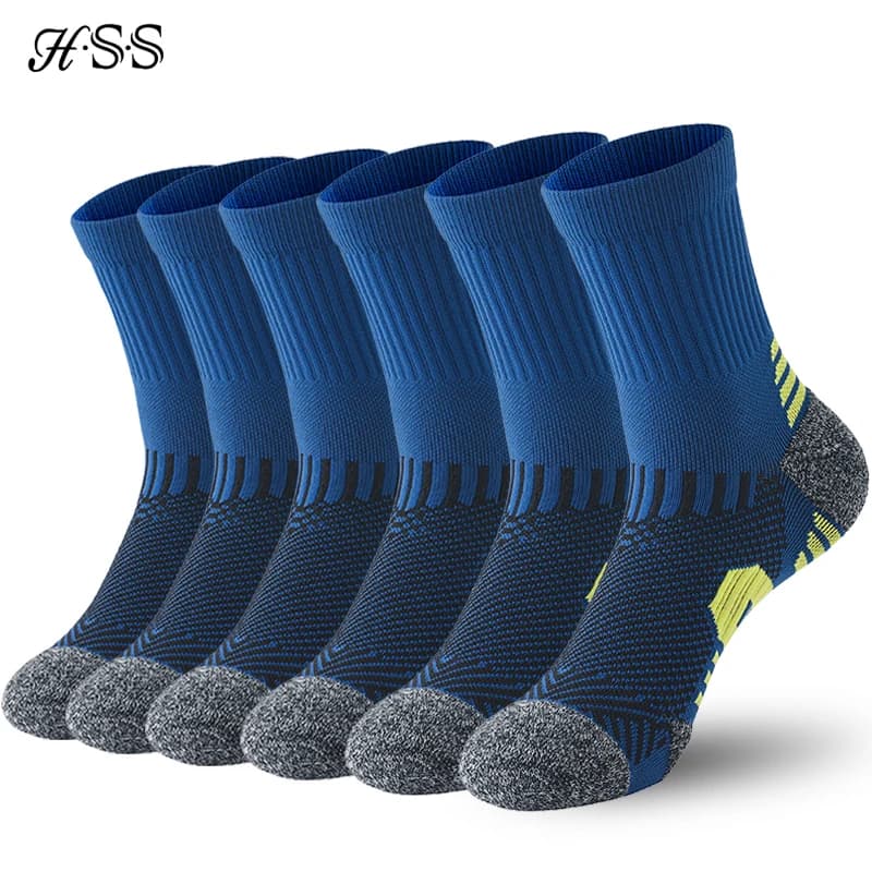 Lot 6 paires chaussettes sport homme compression running - Respirantes extensibles pour pêche active