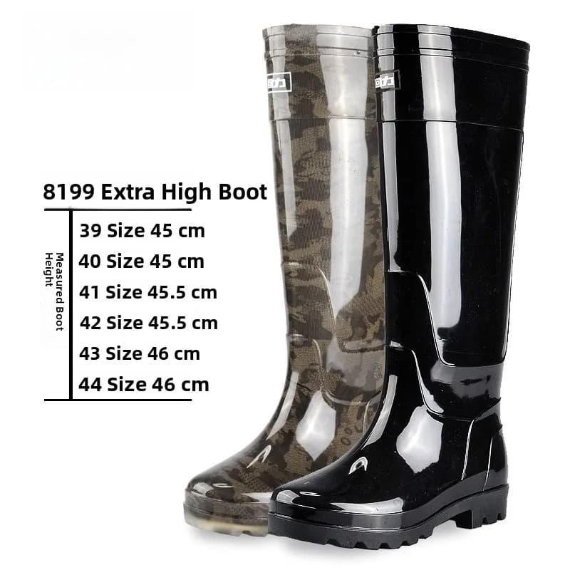 Bottes pluie homme Shanghai Huiri 8199 pêche antidérapantes confortables printemps