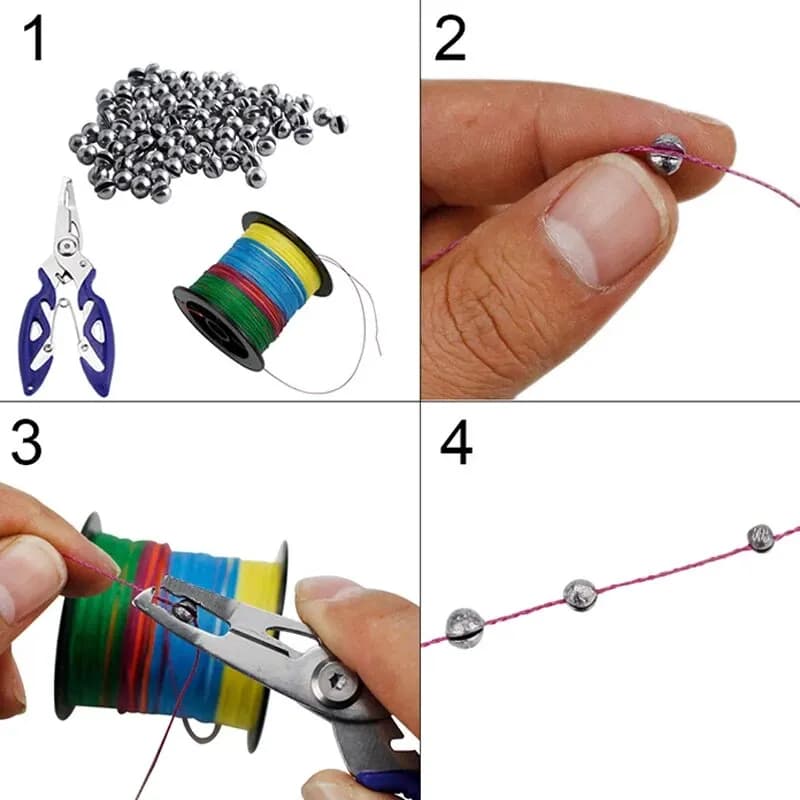 Plombs de pêche 205 pièces avec boîte de rangement pour lancer et pêche en eau profonde